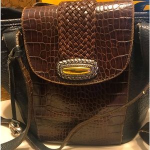 Brighton purse is black & brown; normal wear with use; great condition with box.